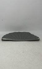 Load image into Gallery viewer, French Connection Womens Silver Leather Fan Shape Lined Clutch Bag
