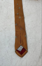 Load image into Gallery viewer, Diego Monaco Cravatte Mens Orange Geometric Silk Keeper Loop Pointed Tie
