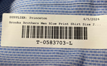 Load image into Gallery viewer, Brooks Brothers Mens Blue Printed Long Sleeve Dress Shirt Size 20 36/37

