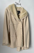 Load image into Gallery viewer, Dennis Basso Womens Beige Long Sleeve Collared Button Front Overcoat Size XL
