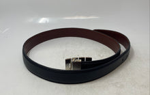 Load image into Gallery viewer, Z&amp;B Creazione Mens Black Leather Adjustable Plaque Buckle Dress Belt
