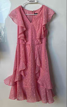 Load image into Gallery viewer, Tommy Hilfiger Womens Pink Flutter Sleeve V-Neck Ruffle Hem A-Line Dress Size 2
