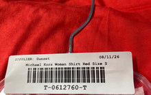 Load image into Gallery viewer, Michael Kors Womens Red Short Cold Shoulder Sleeve V-Neck Blouse Top Size S

