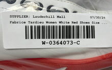 Load image into Gallery viewer, Fabrice Tardieu Womens White Red Round Toe Lace-Up Sneakers Shoes Size EUR 36.5
