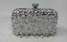 Load image into Gallery viewer, Unbranded Womens Silver With Stones Rectangle Cocktail Small Clutch Purse

