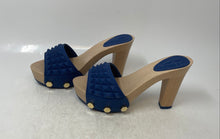 Load image into Gallery viewer, Sergio Palma Womens Blue Block Heel Slip-On Platform Slide Sandals Size EUR 36

