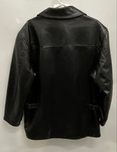 Load image into Gallery viewer, RGA Italy Mens Black Faux Leather Soft Spread Collar Coat Jacket Size No Size
