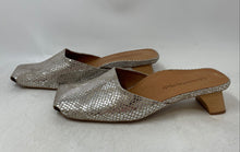 Load image into Gallery viewer, L'Amour Des Pieds Womens Winoc Silver Snakeskin Mini Mule Heels Size 9.5M
