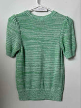 Load image into Gallery viewer, Ann Taylor Womens Green White Short Sleeve Round Neck Pullover Sweater Size XXSP
