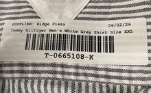 Load image into Gallery viewer, Tommy Hilfiger Mens White Gray Striped Regular Fit Stretch Button-Up Shirt XXL
