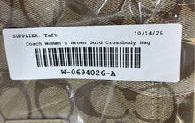 Load image into Gallery viewer, Coach Womens Beige Brown Signature Print Charm Adjustable Strap Crossbody Bag
