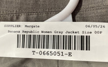 Load image into Gallery viewer, Banana Republic Womens Gray Long Sleeve Notch Lapel Two-Button Blazer Size 00P
