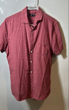 Load image into Gallery viewer, Express Mens Red Cotton Short Sleeve Chest Pocket Button-Up Shirt Size Small
