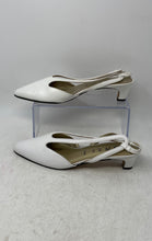 Load image into Gallery viewer, Jazz Womens White Pointed Toe Block Cut-Out Slingback Heels Size 10M
