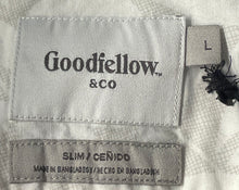 Load image into Gallery viewer, Goodfellow &amp; Co Mens White Print Long Sleeve Slim Fit Button-Up Shirt Size Large
