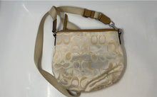 Load image into Gallery viewer, Coach Womens Beige Brown Signature Print Adjustable Strap Crossbody Handbag
