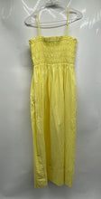Load image into Gallery viewer, Zara Womens Yellow Cotton Sleeveless Smocked Pullover Maxi Dress Size L
