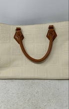 Load image into Gallery viewer, Steve Madden Womens Brown Beige Monogram Embossed Faux Leather Zip Satchel Bag
