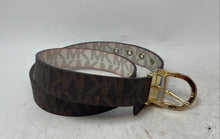 Load image into Gallery viewer, Michael Kors Mens Brown Signature Print Adjustable Buckle Dress Belt
