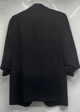 Load image into Gallery viewer, Zara Womens Black Roll-Up Sleeve Shawl Collar Open Front Blazer Size Large
