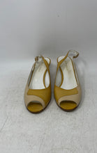 Load image into Gallery viewer, Bruno Magli Womens Beige Yellow Peep Toe Wedge Heel Slingback Sandals Size 9
