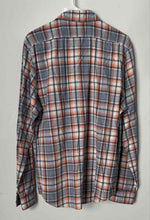 Load image into Gallery viewer, Express Mens Orange And White Plaid Long Sleeve Button-Up Shirt Size Medium
