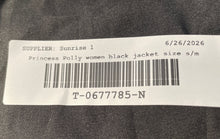 Load image into Gallery viewer, Princess Polly Womens Black Long Sleeve Regular Fit Button Front Jacket Size S/M

