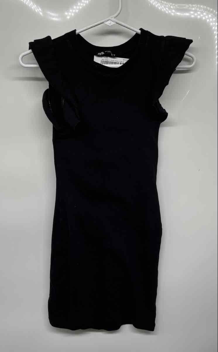 Zara Womens Black Crew Neck Short Flutter Sleeve Mini Dress Size Small –  The Goodwill Box