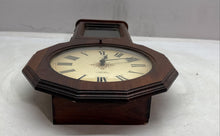 Load image into Gallery viewer, Vintage Verichron Brown Roman Numeral Quartz Chime Regulator Wall Clock Damage

