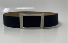 Load image into Gallery viewer, Steve Madden Mens Black Silver-Tone Buckle Adjustable Dress Belt Size 34
