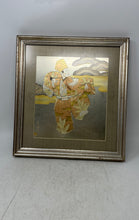 Load image into Gallery viewer, Vintage Lin-Art LTD. Japanese Chokin Samurai Dancer Art Picture Frame
