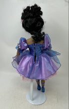 Load image into Gallery viewer, Purple Dress Collection Open Eyes Black Hairs Fashion Porcelain Doll
