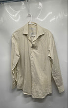 Load image into Gallery viewer, Perry Ellis Mens Yellow Gingham Print Slim Fit Long Sleeve Dress Shirt Size S
