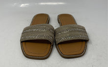 Load image into Gallery viewer, Andiamo Womens Gold-Tone Glitter Rhinestone Slip-On Slide Sandals Size 6.5W

