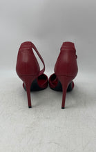 Load image into Gallery viewer, Calvin Klein Womens Red Leather Pointed Toe Stiletto Ankle Strap Heels Size 8M
