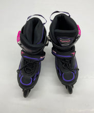 Load image into Gallery viewer, 2PM Sports Girls Black Purple 76 mm Adjustable Inline Skates Size 4Y-7Y
