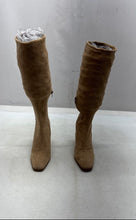 Load image into Gallery viewer, Forever 21 Womens Beige Suede Side-Zip Block Heel Knee High Boots Size 8
