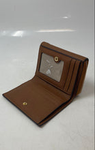 Load image into Gallery viewer, Michael Kors Womens Brown Leather ID Window Card Holder Flap Zip-Around Wallet
