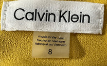 Load image into Gallery viewer, Calvin Klein Womens Yellow V-Neck Back Zipper Self-Tie One-Piece Jumpsuit Size 8
