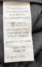 Load image into Gallery viewer, Sean John Mens Blue Flat Front Slash Pockets Straight Leg Dress Pants Sz W42xL34
