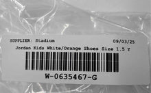 Load image into Gallery viewer, Authentic Nike Boys DV7027-108 White Orange Leather Basketball Shoes Size 1.5Y
