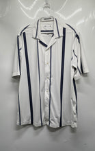 Load image into Gallery viewer, Zara Mens White Blue Striped Spread Collar Short Sleeve Button-Up Shirt Size L
