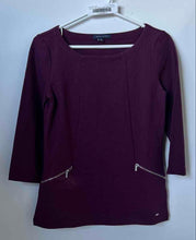 Load image into Gallery viewer, Tommy Hilfiger Womens Purple 3/4 Sleeve Round Neck Pullover Sweater Size XS
