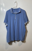 Load image into Gallery viewer, Armani Exchange Mens Blue Short Sleeve Collared Zip Polo Shirt Size XXL
