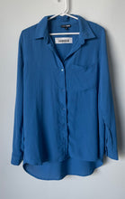 Load image into Gallery viewer, Fashion Nova Womens Blue Long Sleeve Spread Collar Button-Up Shirt Size S
