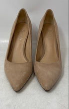 Load image into Gallery viewer, Franco Sarto Womens Beige Leather Slip-On Pointed Toe Block Pump Heels Size 6M

