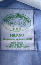 Load image into Gallery viewer, Brooks Brothers Mens Milano Light Blue Cotton Long Sleeve Dress Shirt Sz 14 1/2
