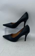Load image into Gallery viewer, Vizzano Womens Black Leather Pointed Toe Slip-On Stiletto Pump Heels Size 10
