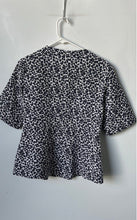 Load image into Gallery viewer, Purificacion Garcia Womens Blue White Printed Short Sleeve Blouse Top Size 38
