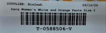 Load image into Gallery viewer, Zara Womens White Orange Striped 5-Pocket Design Wide-Leg Jeans Size 2
